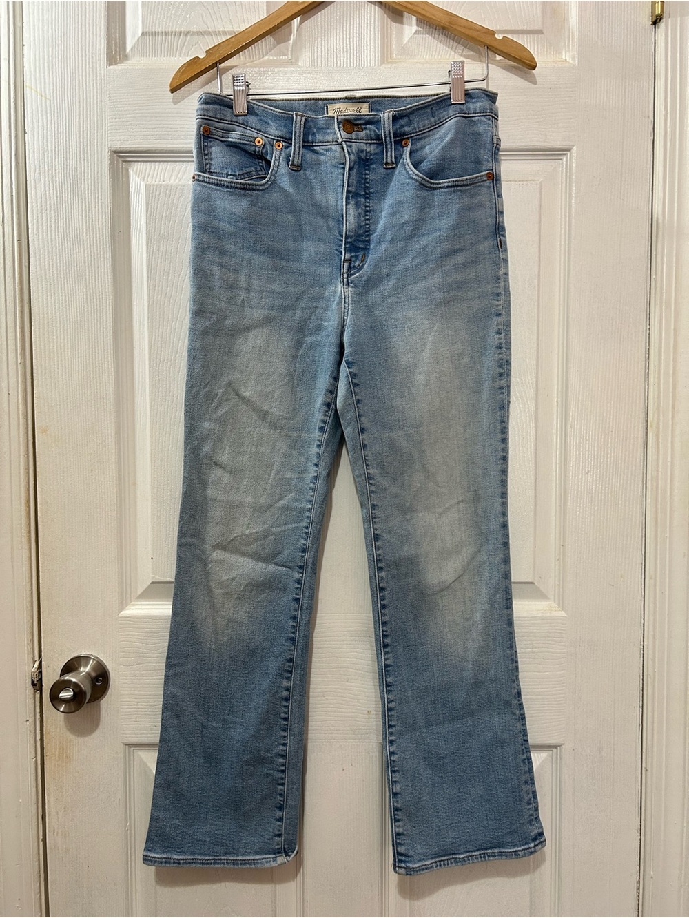Madewell Cali Demi-Boot Jeans 28 High Rise Light Wash Stretch Denim
